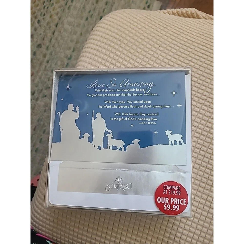 Dayspring 20 Christian Christmas Cards Love And Christmas, Silver Trim